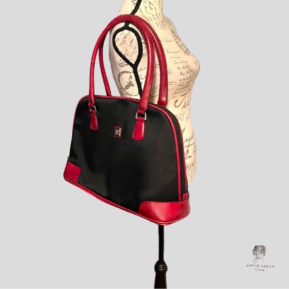 DVF Diane Von Furstenberg Spectator City Bag Black W Maroon OS - Picture 3 of 6